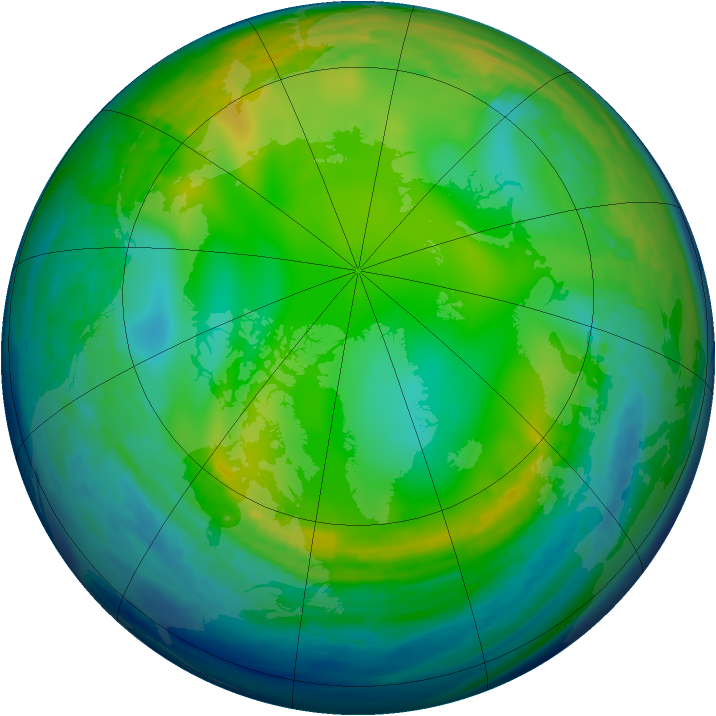 Arctic ozone map for 11 January 1993